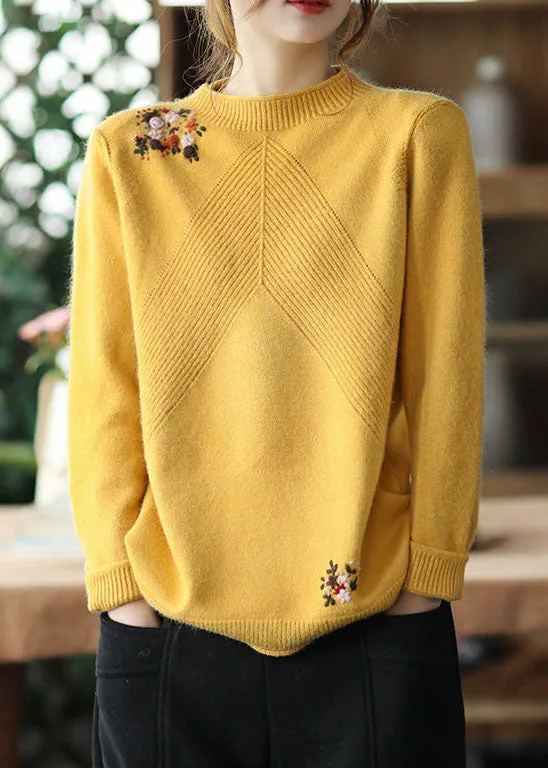 Women's Sweater Yellow Floral Knit sold by Hensley London product image thumbnail 3