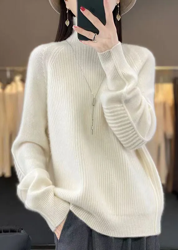 Women's Sweater Purple Turtleneck Cotton Knit sold by Hensley London product image thumbnail 3