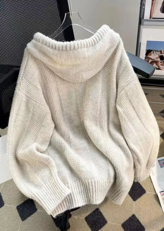 Women's Sweater Apricot Hooded Cotton Knit sold by Hensley London product image thumbnail 2