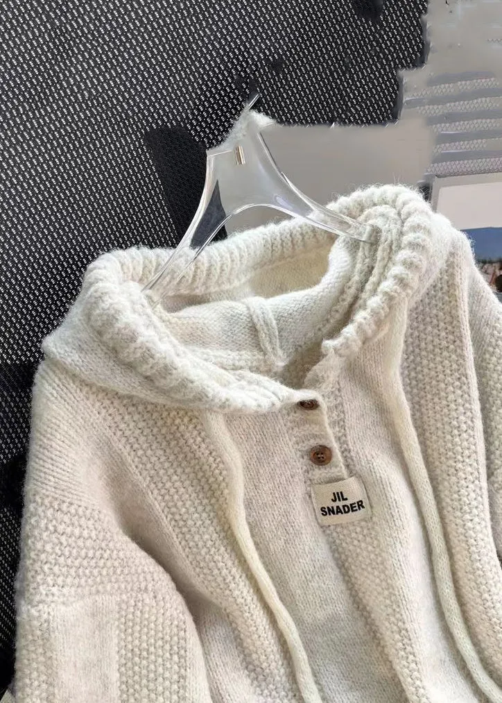 Women's Sweater Apricot Hooded Cotton Knit sold by Hensley London product image thumbnail 3