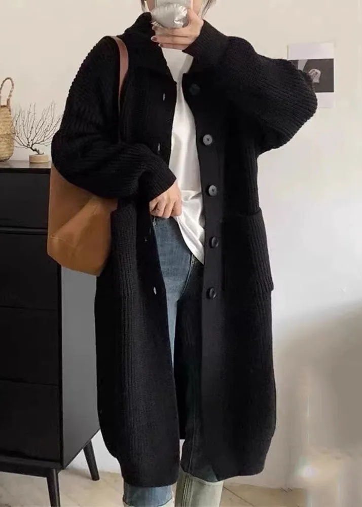 Women's Sweater Grey Cotton Knit Turtleneck Long Sleeve sold by Hensley London product image thumbnail 3