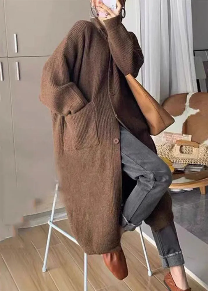 Women's Sweater Grey Cotton Knit Turtleneck Long Sleeve sold by Hensley London product image thumbnail 4