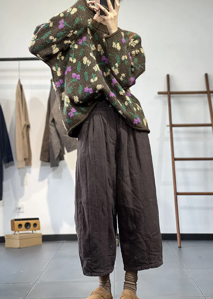 Women's Oversized Sweater Brown Knit sold by Hensley London product image thumbnail 4