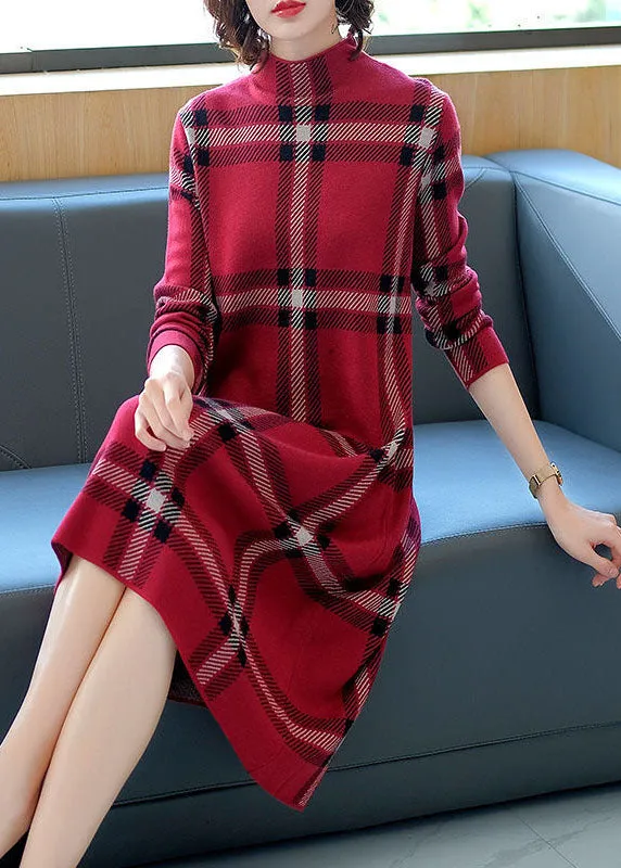 Women's Sweater Dress Red Knit Long Sleeve sold by Hensley London product image thumbnail 2