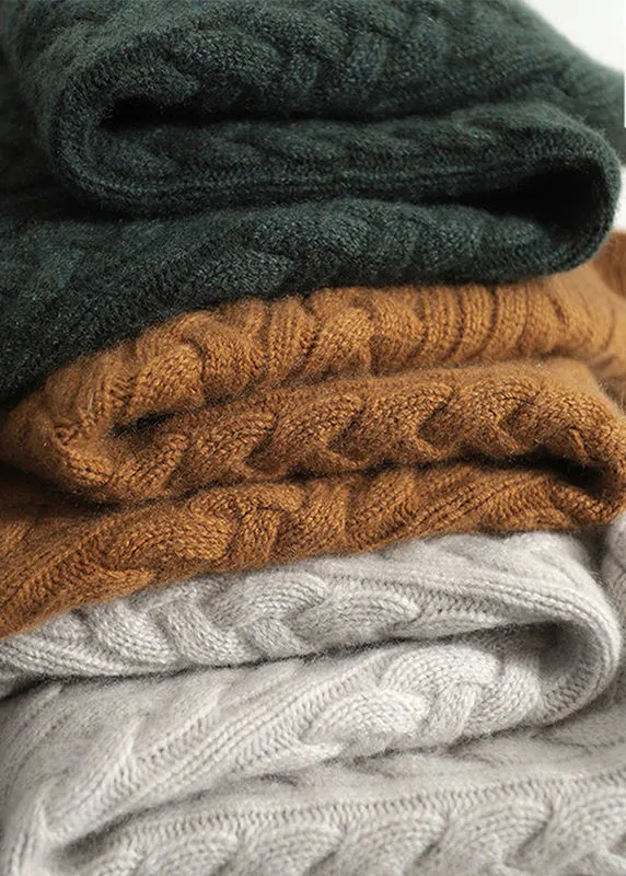 Women's Sweater Camel Knit Long Sleeve Stand Collar sold by Hensley London product image thumbnail 4