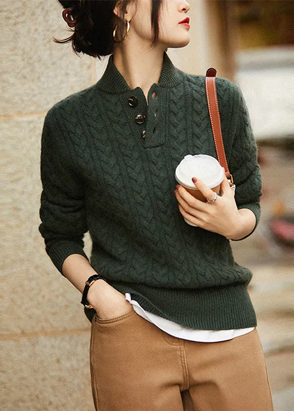 Women's Sweater Camel Knit Long Sleeve Stand Collar sold by Hensley London product image thumbnail 3