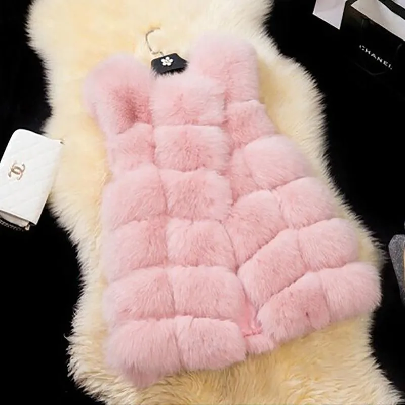 Women's Vest Jacket Grey Faux Fur Sleeveless sold by Hensley London product image thumbnail 3