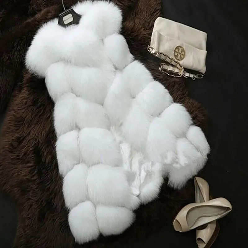 Women's Vest Jacket Grey Faux Fur Sleeveless sold by Hensley London product image thumbnail 5