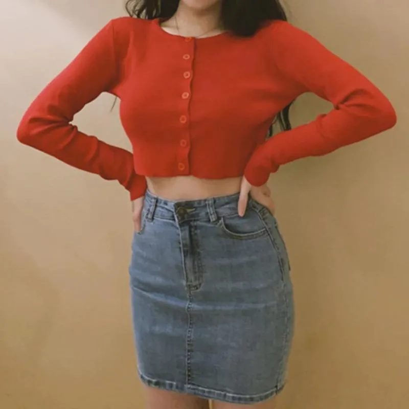 Women's Crop Top Cardigan White Polyester Blend sold by Hensley London