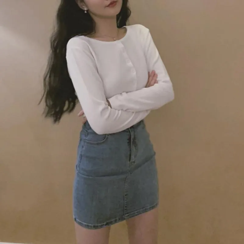 Women's Crop Top Cardigan White Polyester Blend sold by Hensley London product image thumbnail 5