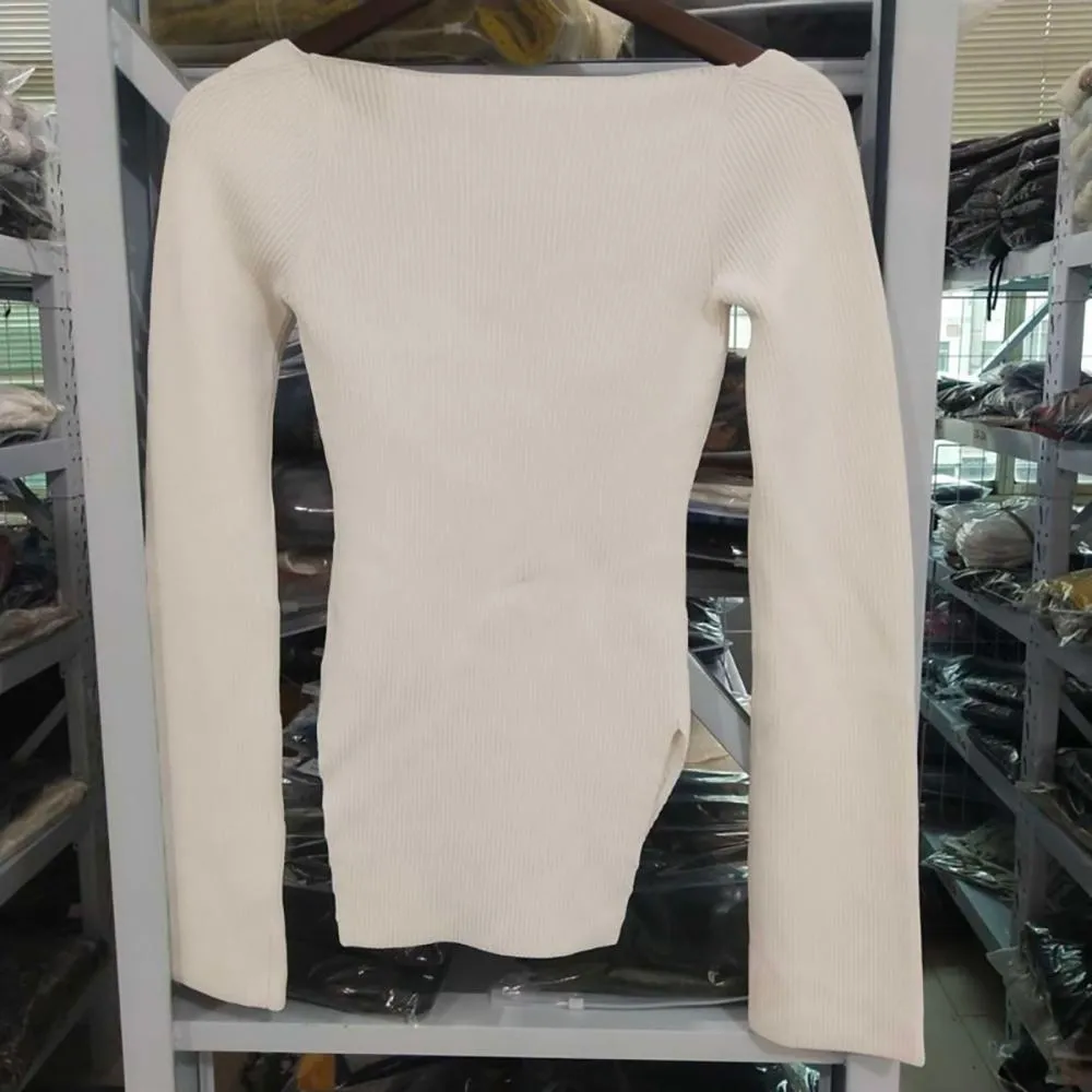Women's Sweater Long Sleeve Square Collar Viscose Acrylic sold by Hensley London product image thumbnail 5