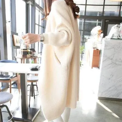 Women's Oversized Cardigan Sweater Beige Cotton Blend sold by Hensley London product image thumbnail 4