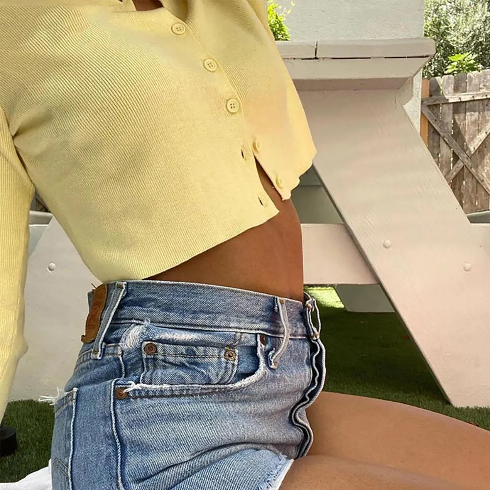 Women's Cropped Cardigan White Cotton Blend sold by Hensley London product image thumbnail 4