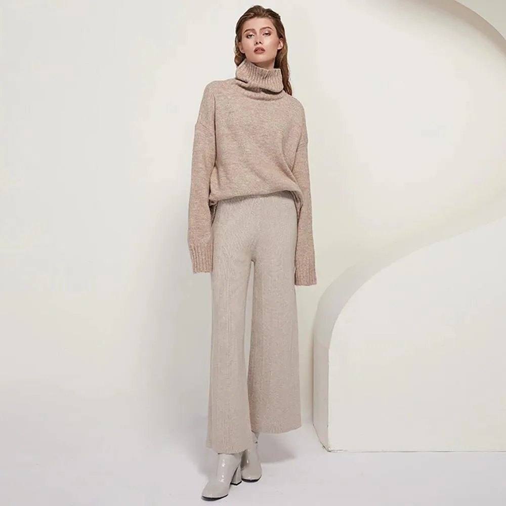 Women's Oversized Sweater Gray Wool Blend Turtleneck sold by Hensley London product image thumbnail 5