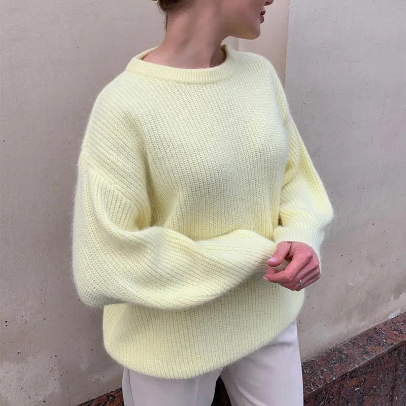 Women's Oversized Sweater Candy Color Acrylic Long Sleeve sold by Hensley London