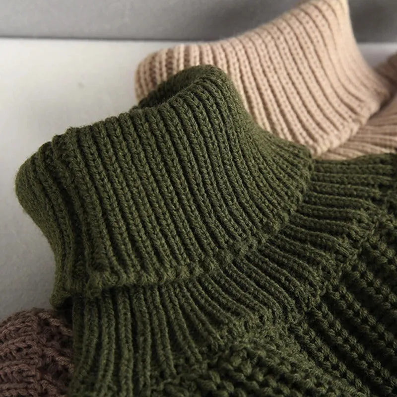 Women's Turtleneck Pullover Sweater Beige Cotton Blend sold by Hensley London product image thumbnail 2