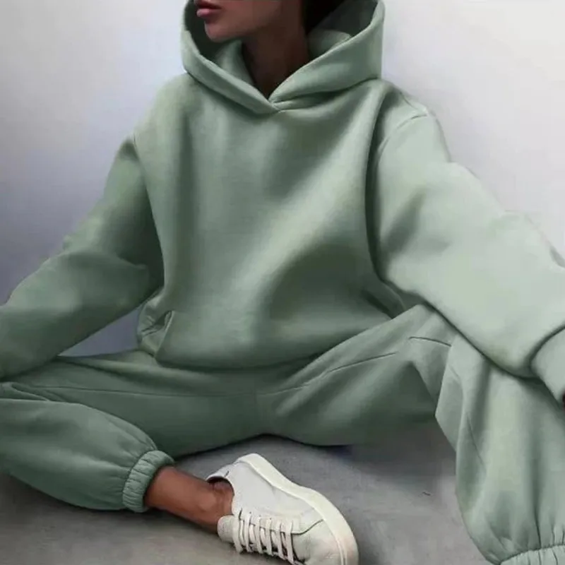 Women's Oversized Tracksuit Set Grey Polyester sold by Hensley London product image thumbnail 3