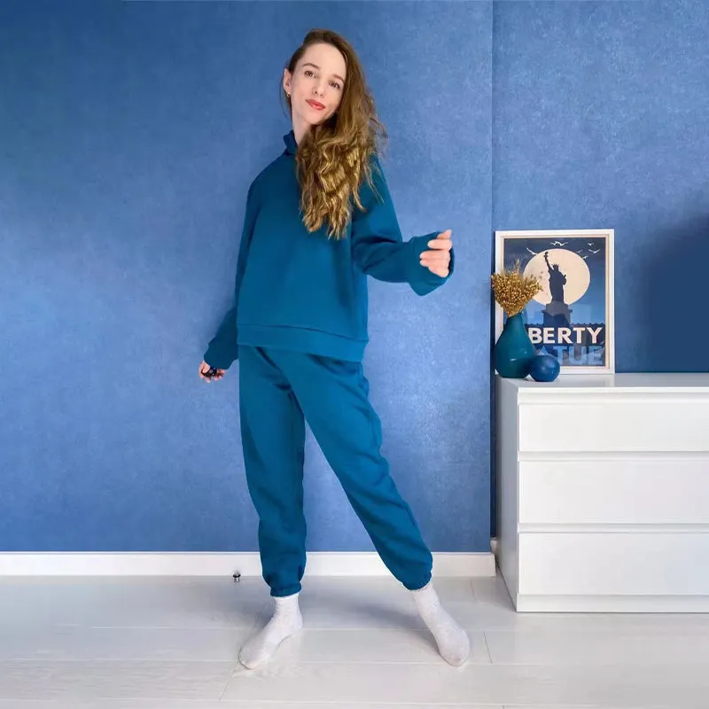 Women's Oversized Tracksuit Set Grey Polyester sold by Hensley London product image thumbnail 4