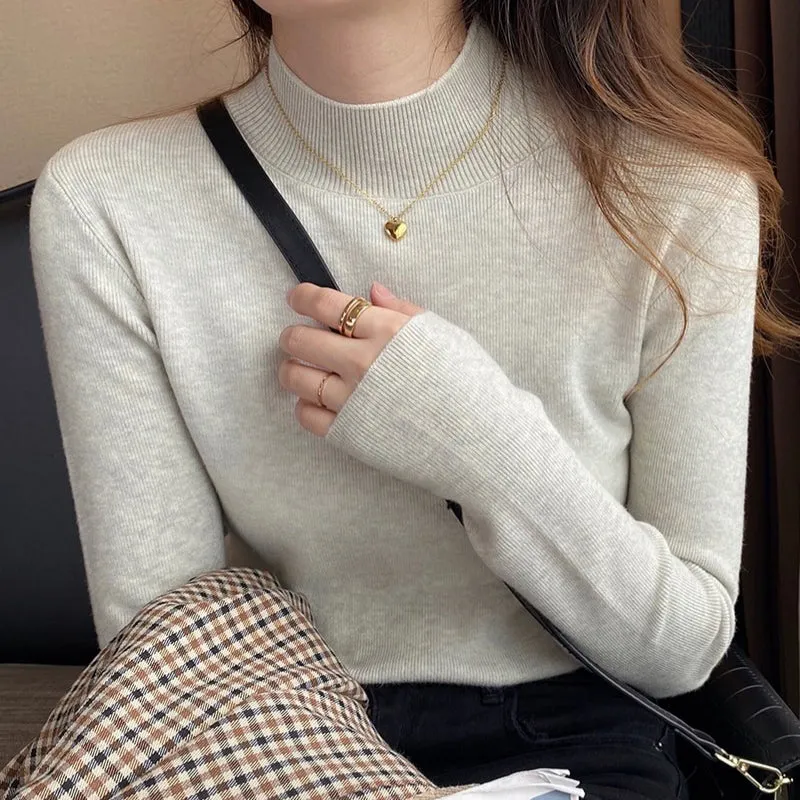 Women's Slim Fit Black Turtleneck Sweater Cotton sold by Hensley London