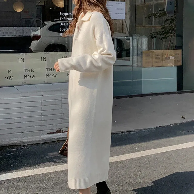 Women's Sweater Dress Beige Acrylic Loose Fit sold by Hensley London product image thumbnail 4