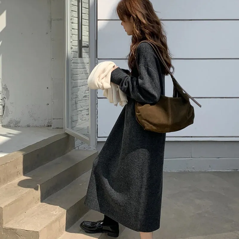 Women's Sweater Dress Beige Acrylic Loose Fit sold by Hensley London product image thumbnail 5