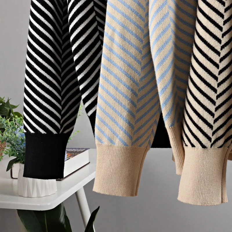 Women's Cardigan Multicolor Cotton-Polyester Stripe sold by Hensley London product image thumbnail 4