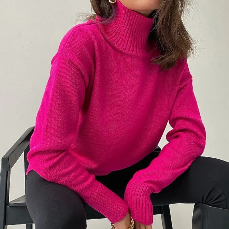 Women's Turtle Neck Sweater Bright Color Polyester sold by Hensley London product image thumbnail 2