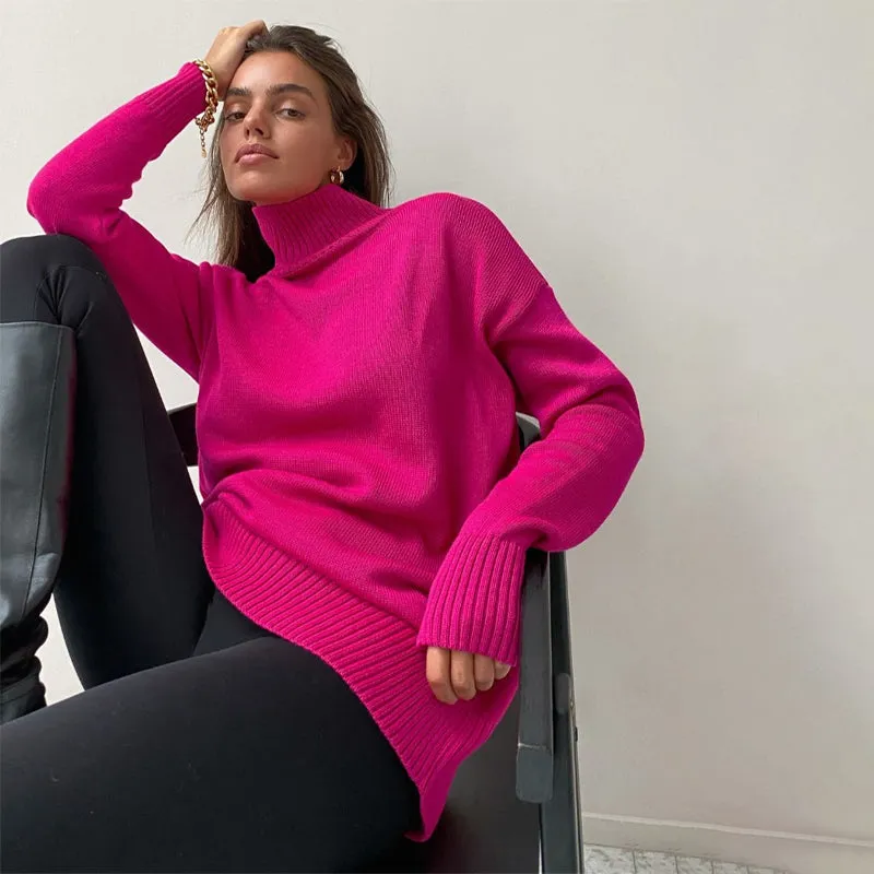 Women's Turtle Neck Sweater Bright Color Polyester sold by Hensley London product image thumbnail 3