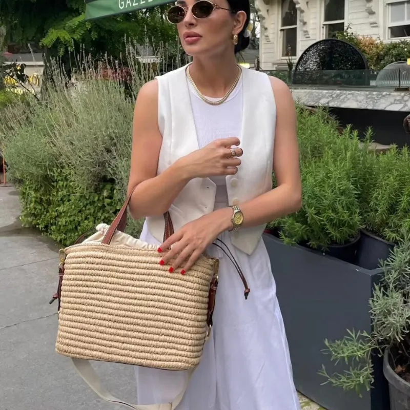 Women's Black Vest Deep V-Neck Polyester with Pockets sold by Hensley London product image thumbnail 3