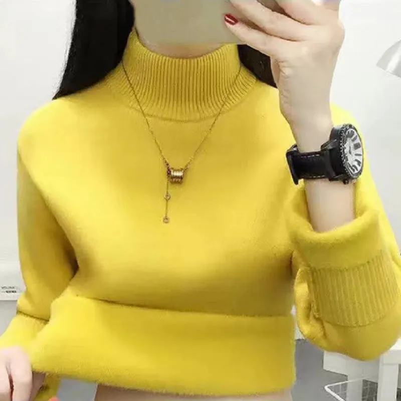 Women's Turtleneck Sweater Beige Polyester Blend sold by Hensley London product image thumbnail 2