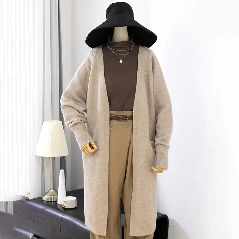 Women's Cardigan Sweater Gray Knit with Pockets sold by Hensley London product image thumbnail 5