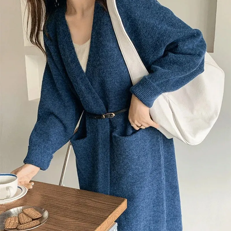 Women's Cardigan Sweater Gray Knit with Pockets sold by Hensley London product image thumbnail 4