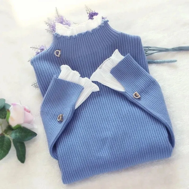 Women's Sweater Black Turtleneck Slim Fit Acrylic sold by Hensley London product image thumbnail 3