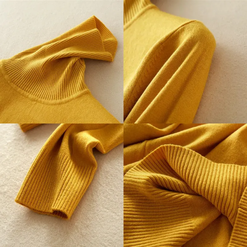 Women's Turtleneck Sweater Gray Knit sold by Hensley London product image thumbnail 5