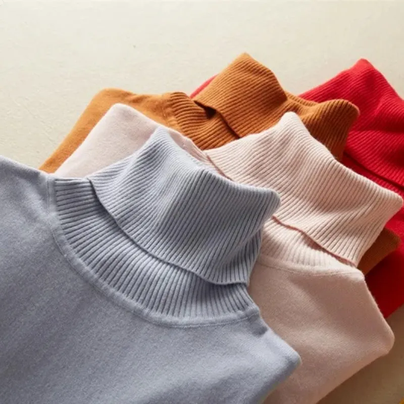 Women's Turtleneck Sweater Gray Knit sold by Hensley London product image thumbnail 2