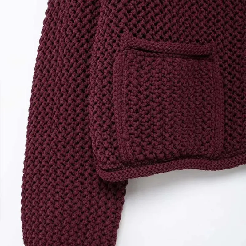 Women's Long Sleeve Cardigan Sweater Beige Cotton Blend sold by Hensley London product image thumbnail 4