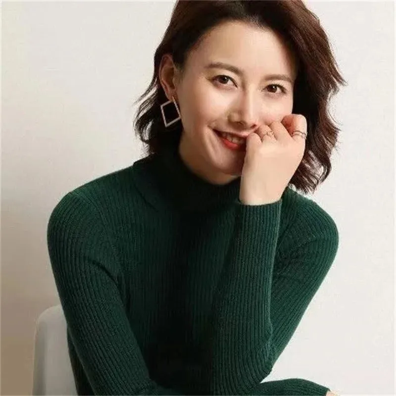 Women's Turtleneck Sweater Beige Cotton sold by Hensley London product image thumbnail 2