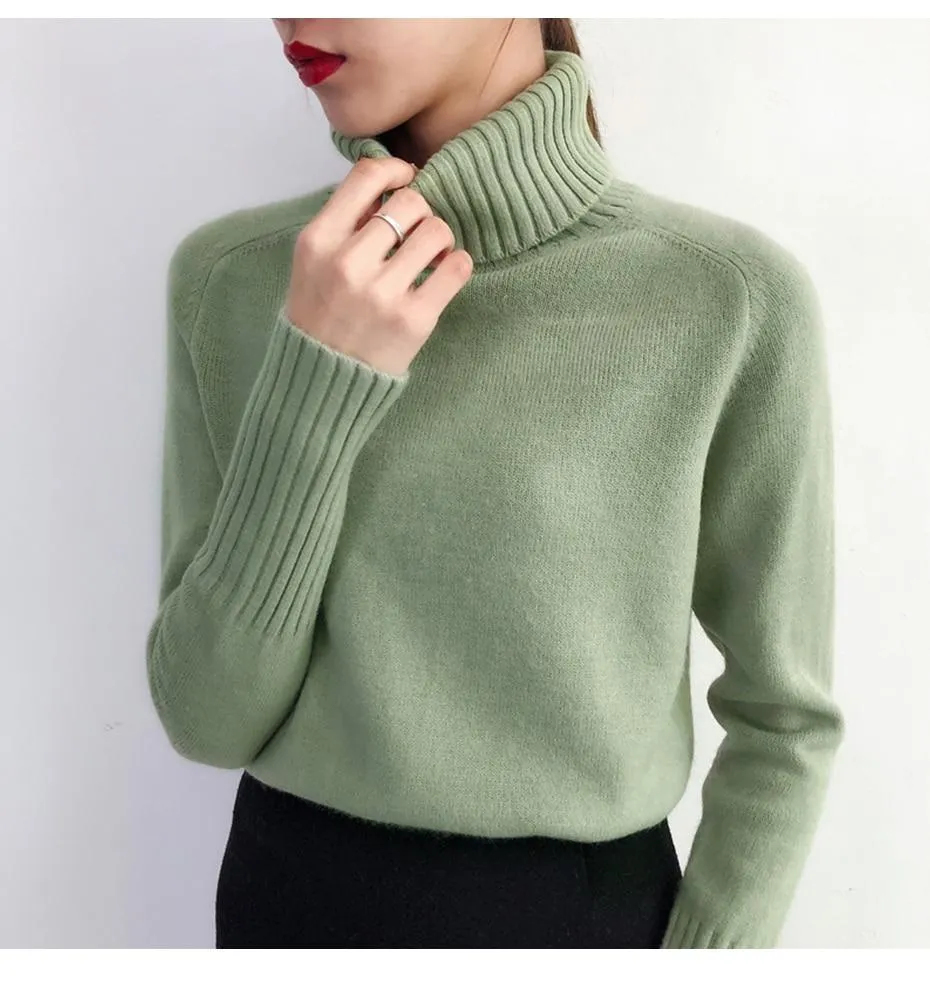 Women's Turtleneck Sweater Grey Cozy Fit sold by Hensley London product image thumbnail 2