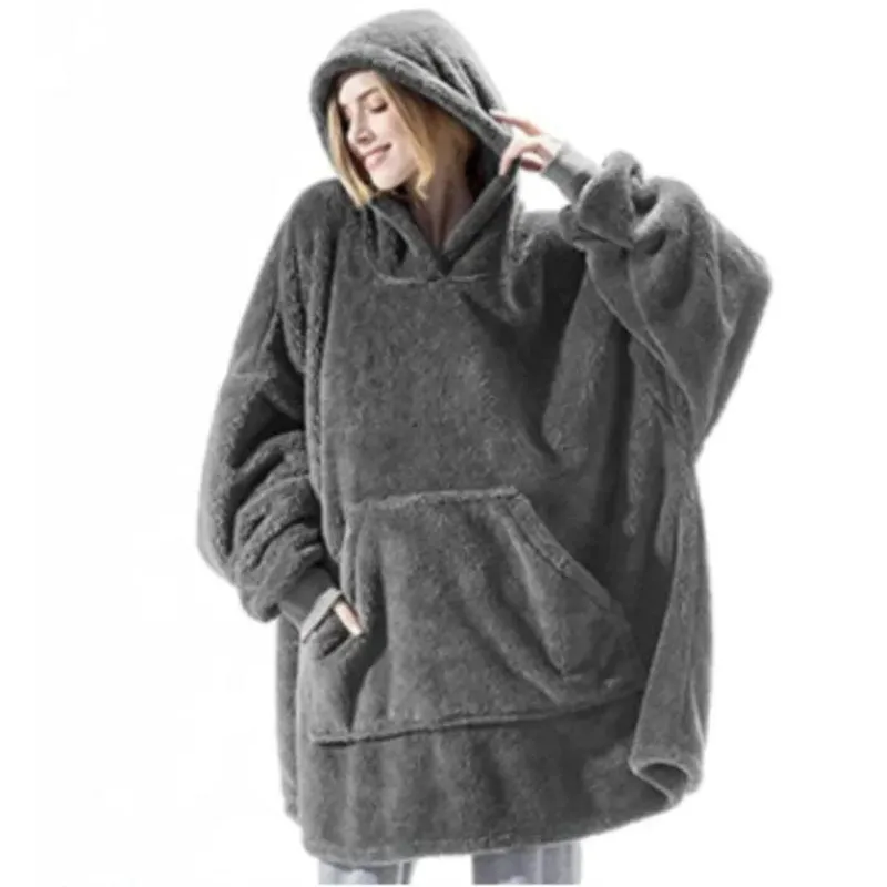 Women's Oversized Sweater Gray Fleece sold by Hensley London product image thumbnail 5