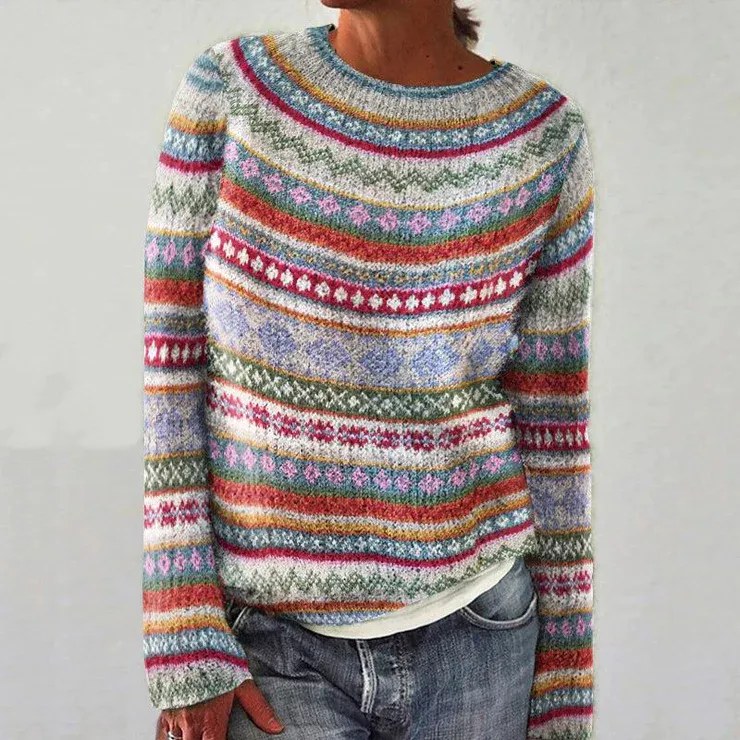 Stylish Women's Knitted Sweater with Long Sleeves and Unique Print sold by Hensley London product image thumbnail 2