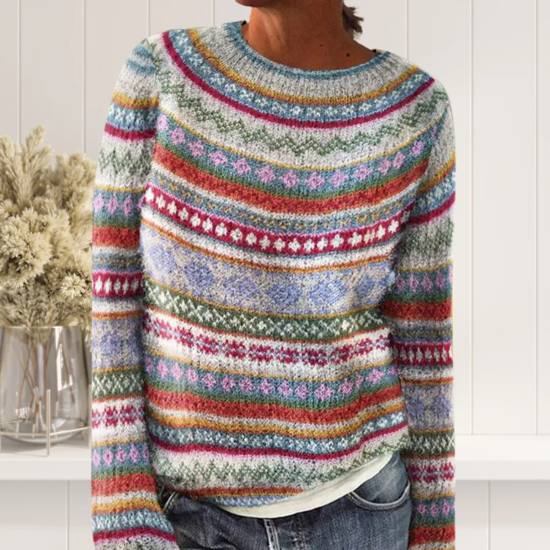 Stylish Women's Knitted Sweater with Long Sleeves and Unique Print sold by Hensley London product image thumbnail 3