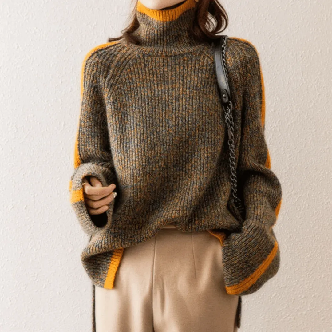 Women's Oversized Sweater Knitted Turtleneck Soft Fabric sold by Hensley London product image thumbnail 3