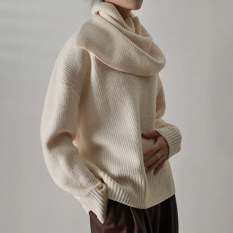 Women's Oversized Sweater Ribbed Knit Relaxed Fit Acrylic Blend sold by Hensley London product image thumbnail 4