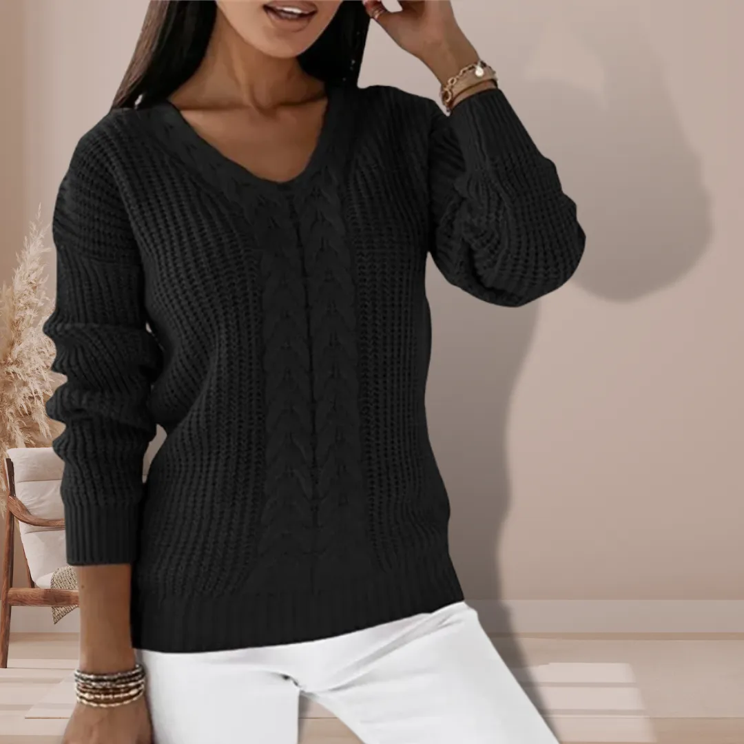 Stylish V-neck Knitted Pullover for Women sold by Hensley London product image thumbnail 5