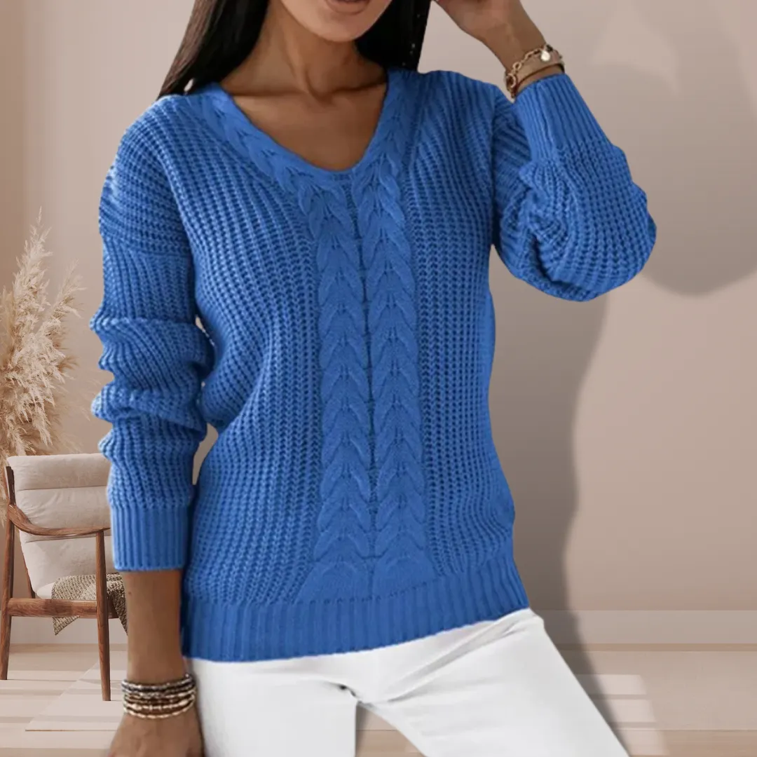 Stylish V-neck Knitted Pullover for Women sold by Hensley London product image thumbnail 3