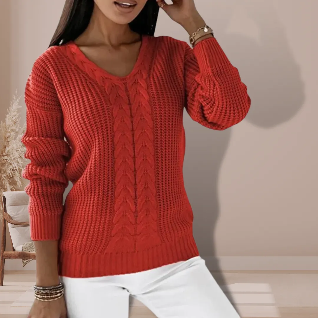 Stylish V-neck Knitted Pullover for Women sold by Hensley London product image thumbnail 4