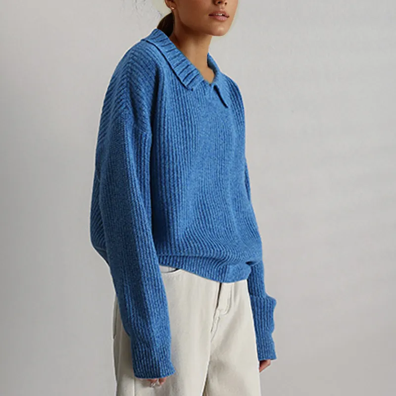 Women's Oversized Sweater Blue Acrylic Blend sold by Hensley London product image thumbnail 2
