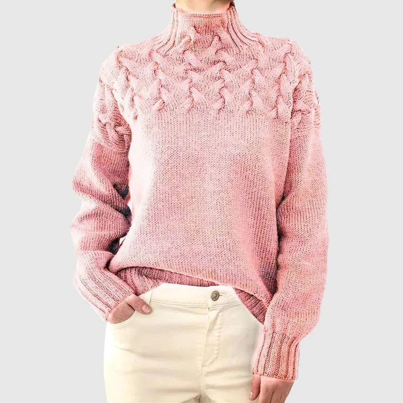 Women's Sweater Cable Knit Turtleneck Long Sleeve Warm Polyester Cotton sold by Hensley London product image thumbnail 5