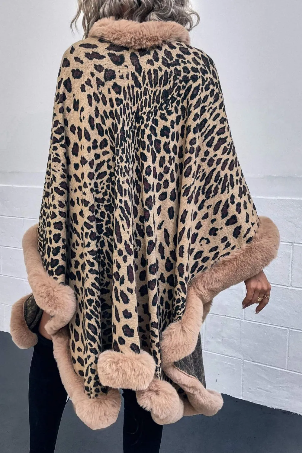 Chic Leopard Print Open Poncho for Women sold by Hensley London product image thumbnail 2