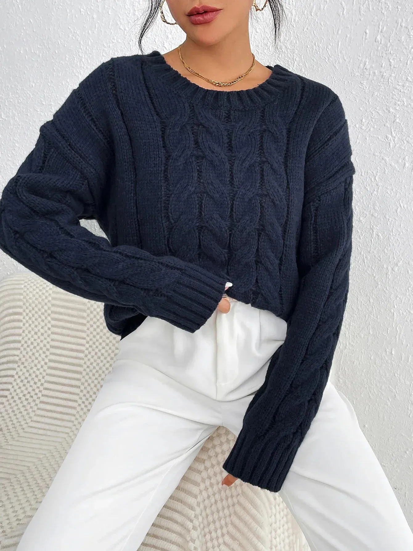 Women's Cozy Twisted Pullover Sweater sold by Hensley London